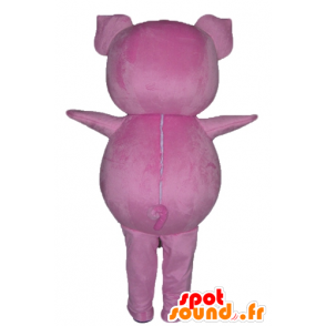 Pink gris maskot, fyldig og sjov - Spotsound maskot kostume