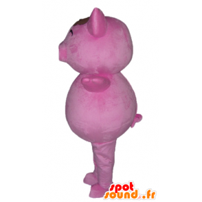 Pink gris maskot, fyldig og sjov - Spotsound maskot kostume