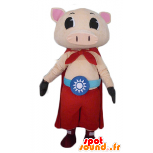 Mascotte de cochon rose,...