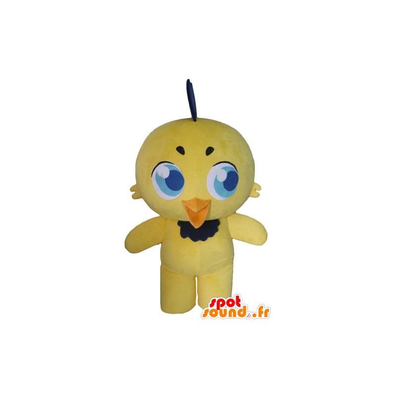 Mascot gul och svart fågelunge, kanariefågel, gul fågel -