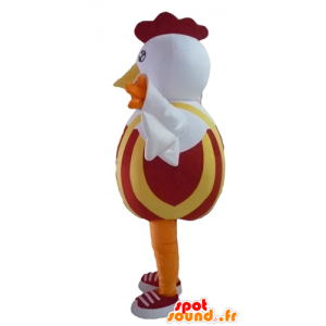 Rooster mascot, white hen,...