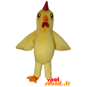 Mascotte de poule jaune et...