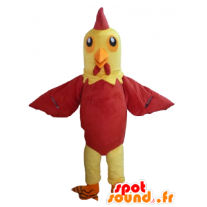 Mascot yellow and red hen,...