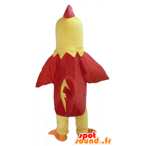 Mascot gul och röd höna, jätte tupp - Spotsound maskot