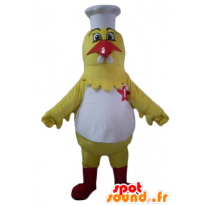 Mascotte de poule jaune...