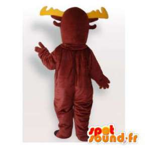 Amarelo e castanho, renas mascote. Costume Caribou - MASFR006525 - Forest Animals