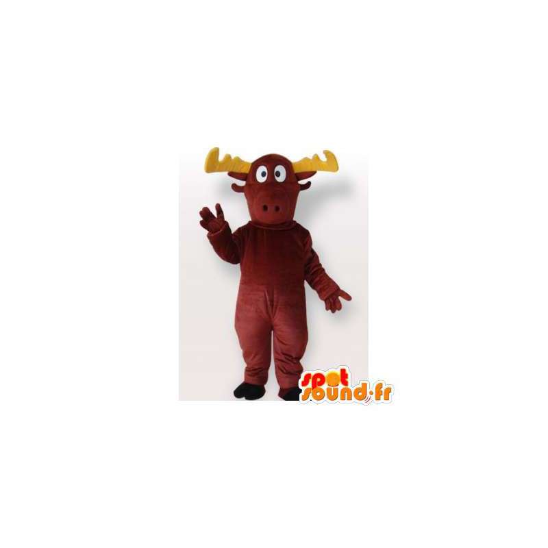 Amarelo e castanho, renas mascote. Costume Caribou - MASFR006525 - Forest Animals