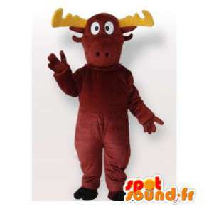 Bruin en geel kariboe mascotte. Caribou Costume - MASFR006525 - Forest Animals