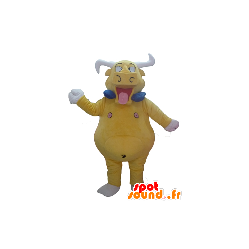 Bull maskot, gul buffel, jätte och rolig - Spotsound maskot