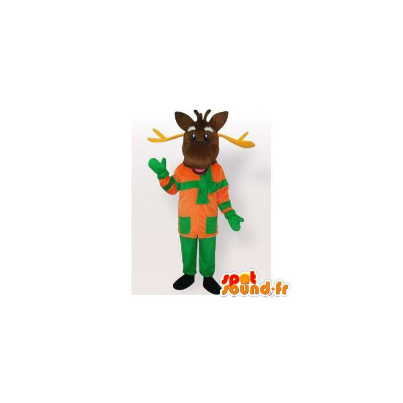 Mascot caribou, reindeer dressed. Reindeer costume - MASFR006526 - Animals of the forest