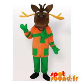 Mascot caribou, reindeer dressed. Reindeer costume - MASFR006526 - Animals of the forest