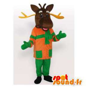 Mascot caribou, reindeer dressed. Reindeer costume - MASFR006526 - Animals of the forest