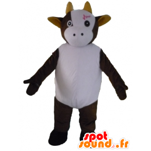 Brun og hvid ko maskot, sød og rørende - Spotsound maskot