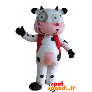 Hvit Cow Mascot, svart og...