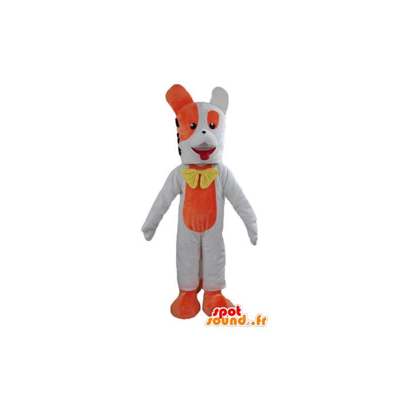 Orange og hvid hundemaskot, kæmpe - Spotsound maskot kostume