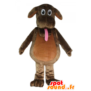 Brown dog mascot that pulls...