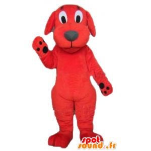 Clifford maskot, rød og sort hund, kæmpe - Spotsound maskot