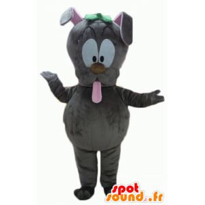 Mascota conejo gris, que tira de la lengua - MASFR22815 - Mascota de conejo