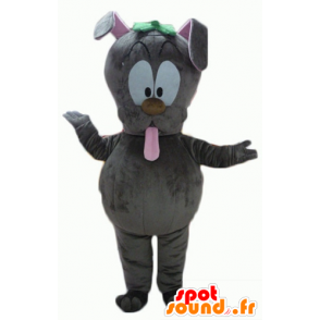 Gray rabbit mascot, which pulls the tongue - MASFR22815 - Rabbit mascot