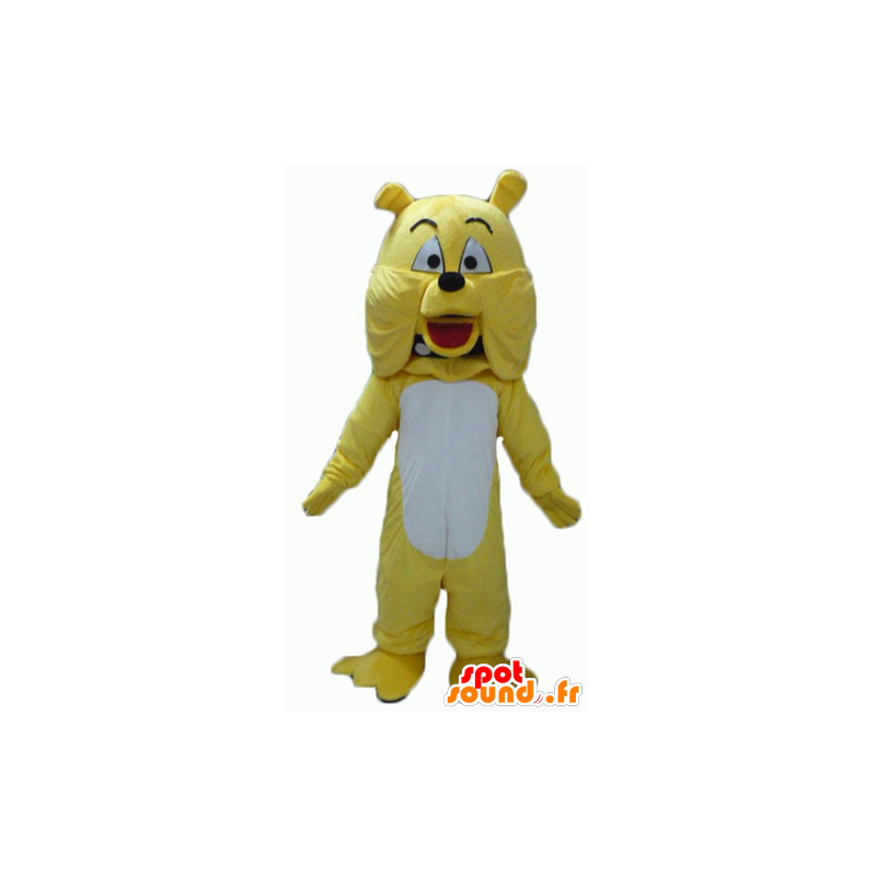 Bulldog mascotte, giallo e bianco cane, gigante - MASFR22816 - Mascotte cane