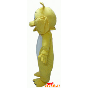 Bulldog mascotte, geel en witte hond, reuze - MASFR22816 - Dog Mascottes