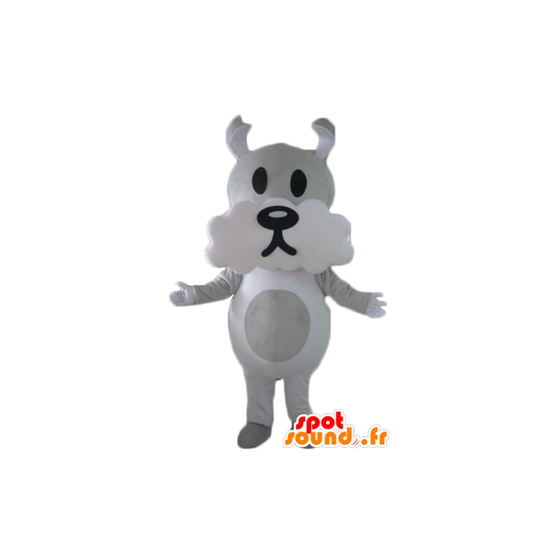 Gray and white dog mascot, cute and funny - MASFR22817 - Dog mascots