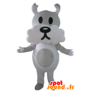 Grigio e bianco cane mascotte, carino e divertente - MASFR22817 - Mascotte cane