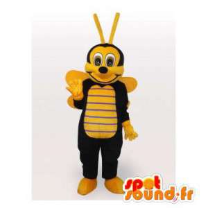 Maskotti keltainen ja musta mehiläinen. ampiainen puku - MASFR006529 - Bee Mascot