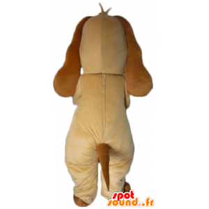 Brown Hund Maskottchen mit einem riesigen weißen Knochen - MASFR22818 - Hund-Maskottchen