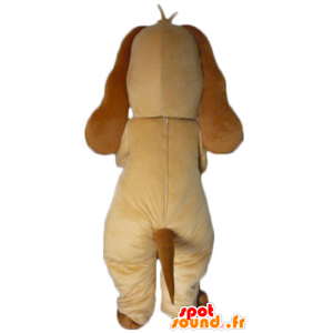 Bruine hond mascotte met een gigantisch wit been - MASFR22818 - Dog Mascottes