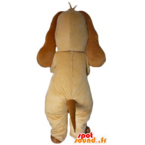 Brown Hund Maskottchen mit einem riesigen weißen Knochen - MASFR22818 - Hund-Maskottchen