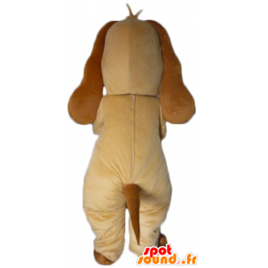 Bruine hond mascotte met een gigantisch wit been - MASFR22818 - Dog Mascottes