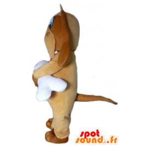 Brown dog mascot with a giant white bone - MASFR22818 - Dog mascots