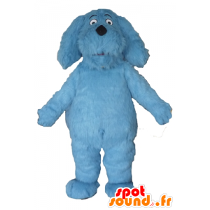 Blå hundemaskot, alle hårede, imponerende - Spotsound maskot