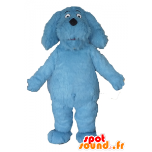 Mascotte de chien bleu, tout poilu, impressionnant - MASFR22820 - Mascottes de chien