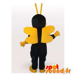 Mascotte d'abeille jaune et noire. Costume de guêpe - MASFR006529 - Mascottes Abeille