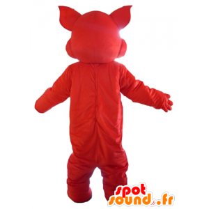 Red Dog maskot, smilende, med solbriller - MASFR22821 - Dog Maskoter