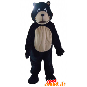 Mascotte d'ours noir et beige géant - MASFR22822 - Mascotte d'ours