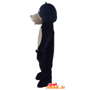 Kæmpe sort og beige bjørnemaskot - Spotsound maskot kostume