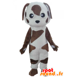 Mascot hvit og brun hund, flekket - MASFR22823 - Dog Maskoter