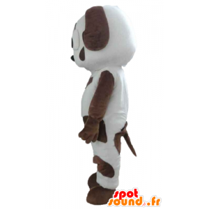 Mascot witte en bruine hond, gevlekte - MASFR22823 - Dog Mascottes