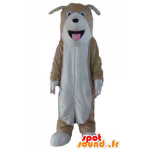 Mascot Hund tricolor, braun, weiß und schwarz - MASFR22824 - Hund-Maskottchen