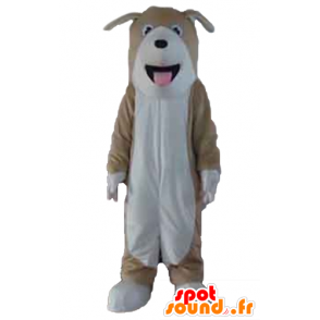 Mascot tricolor hund, brun, hvit og svart - MASFR22824 - Dog Maskoter