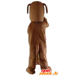 Mascotte de chien marron, à l'air sympathique - MASFR22826 - Mascottes de chien