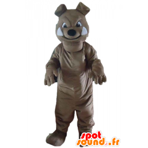 Gray dog ​​mascot, bulldog, fierce-looking - MASFR22829 - Dog mascots