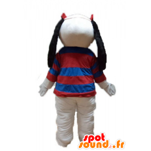 Maskot černý a bílý pes s pruhovaným svetrem - MASFR22833 - psí Maskoti