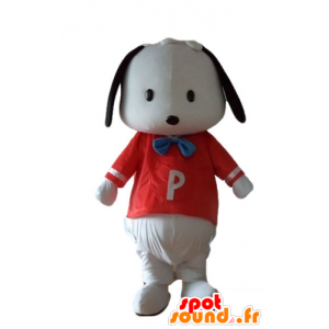 Mascot perrito blanco y negro con una camisa roja - MASFR22834 - Mascotas perro