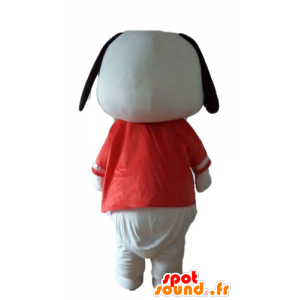 Mascot black and white puppy with a red shirt - MASFR22834 - Dog mascots