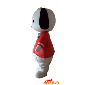 Mascot perrito blanco y negro con una camisa roja - MASFR22834 - Mascotas perro