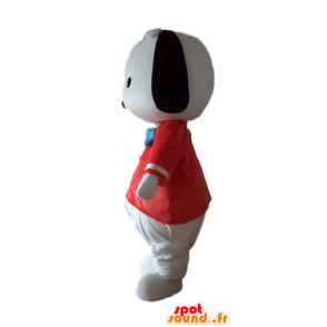 Mascot black and white puppy with a red shirt - MASFR22834 - Dog mascots